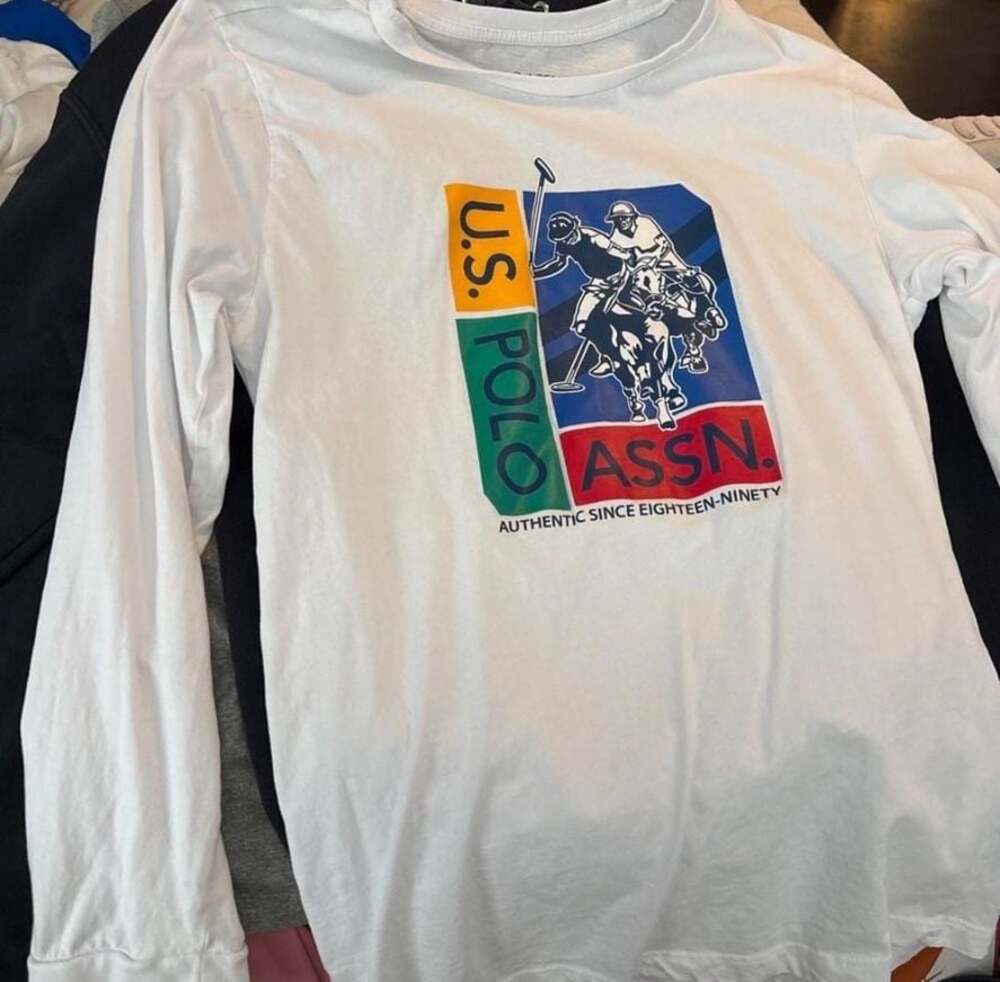 U.S. Polo Assn. Long Sleeve Graphic T-Shirt White Youth XL 14-16